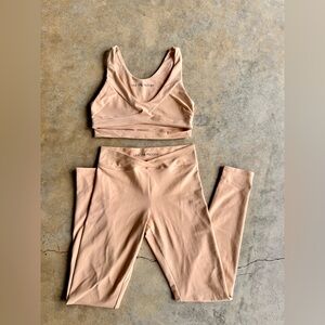 Live The Process beige Activewear Ensemble